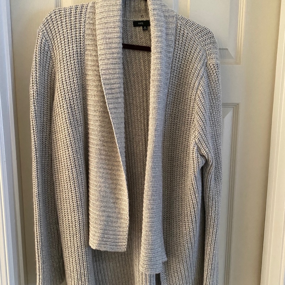 Fate open draped sweater cardigan cream oatmeal